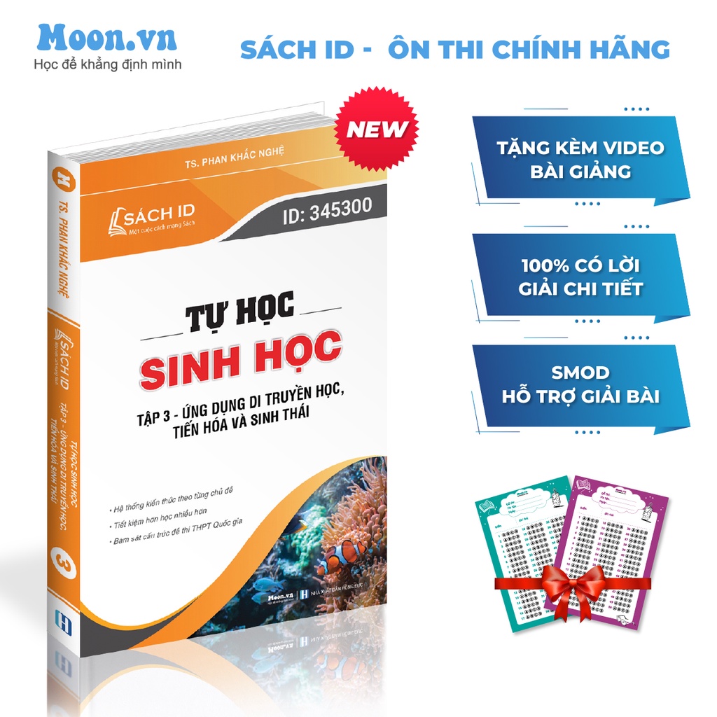 Sách ID ôn luyện thi THPT Quốc gia 2023: Tự học sinh học -Tập 3 - Ứng dụng Di truyền học, Tiến hóa và Sinh thái bản 2023