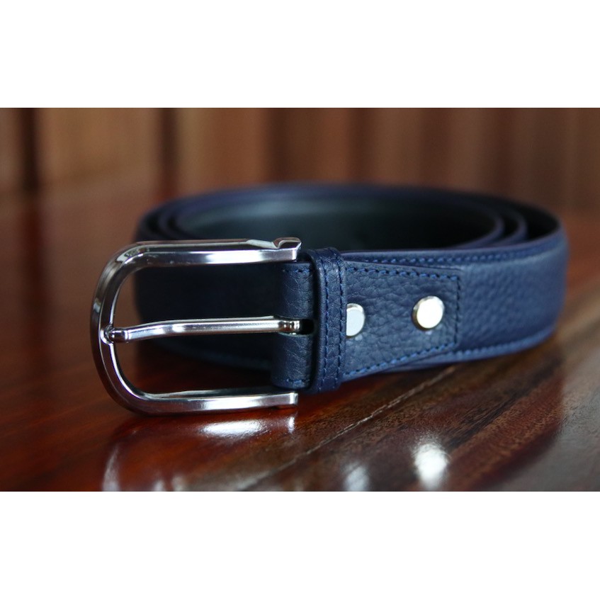 Dây nịt nam 100% da bò ý nhập cao cấp siêu mềm màu xanh