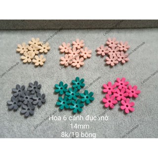 Hoa 6 cánh nhựa đục mờ - nguyên liệu handmade