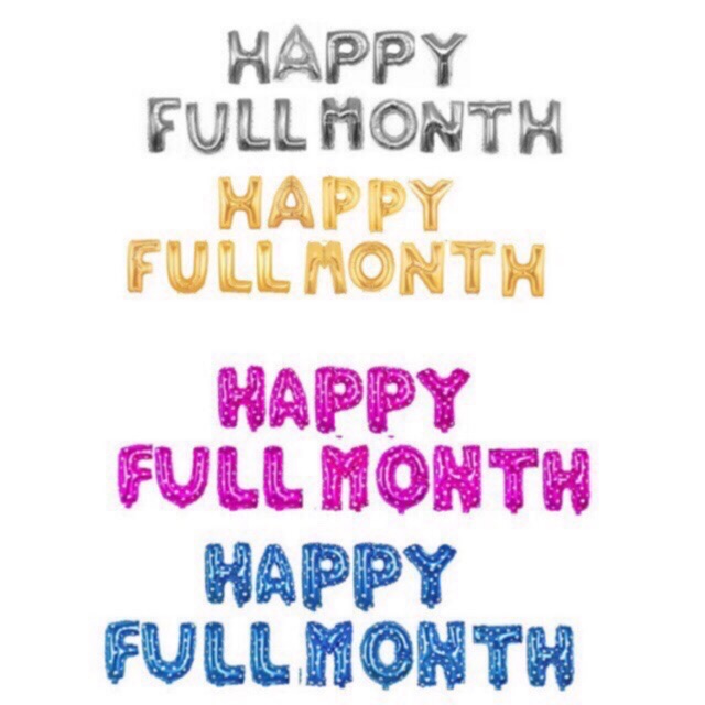 Bộ bóng chữ happy fullmonth đầy tháng cho bé