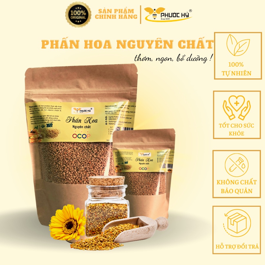 Phấn hoa rừng Phấn hoa khô Phấn Ong Chứng nhận Ocop nguyên chất ( túi zip)