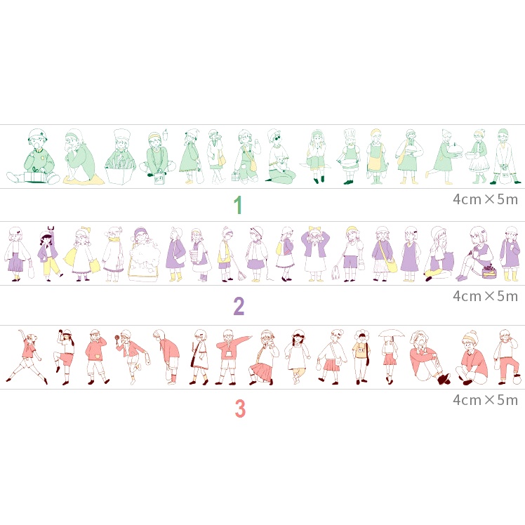 Enjoymore ✨ *Chiết 60cm* Washi Tape Little Me Xinh Xắn Băng Dán Băng Keo Trang Trí Sổ tay Scrapbook, Bullet journal