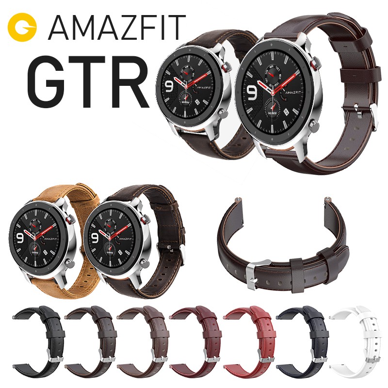 Dây Da Thay Thế Cho Huami Amazfit Gtr 2 2e 47mm 42mm Stratos 3 2 Pace Bip U S Lite Pop Pro Gts 2 Thời Trang