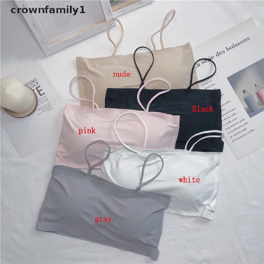 [crownfamily1] Áo Ngực Ống Bằng Lụa Lạnh Có Đệm Lót Có Thể Tháo Rời Không Đường May Cho Nữ