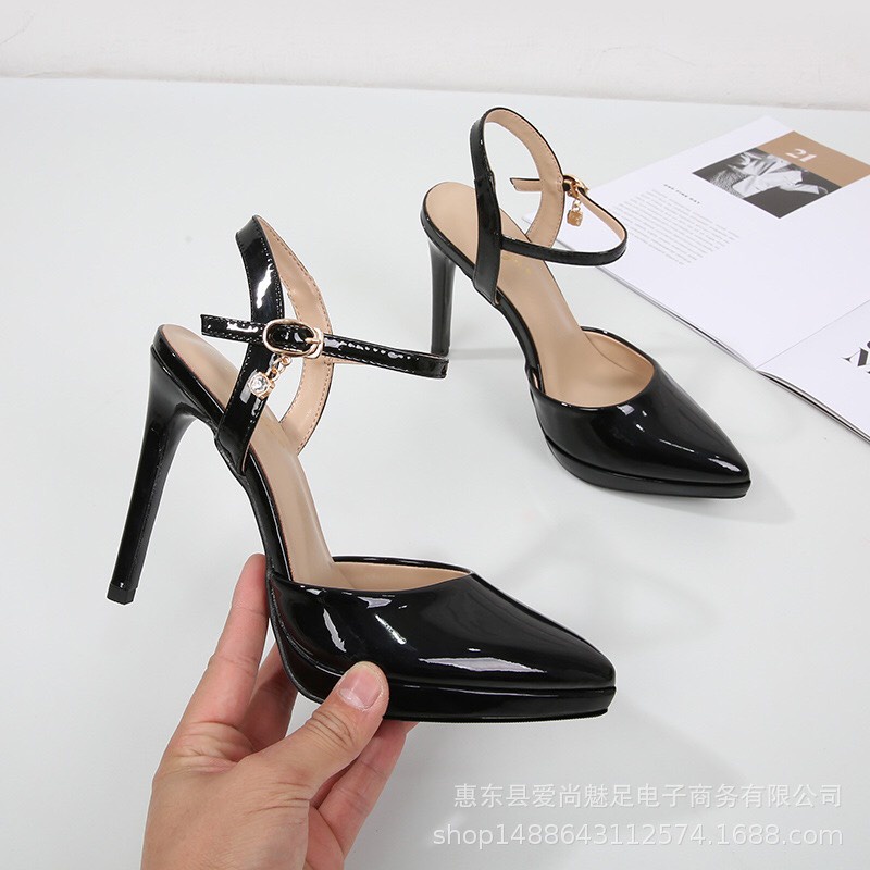 GIÀY CAO GÓT SIZE NHỎ 31 32 33 MŨI BÍT ĐÚP 2.5CM HÀNG QUẢNG CHÂU CAO CẤP CAO 12CM