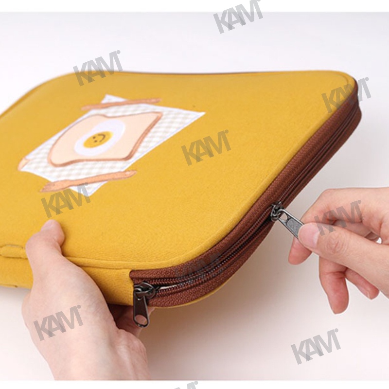 Túi Đựng Máy Tính Bảng A4 9.7 / 10.2 / 12.9 Inch Chống Sốc Thêu Họa Tiết Phong Cách Hàn Quốc