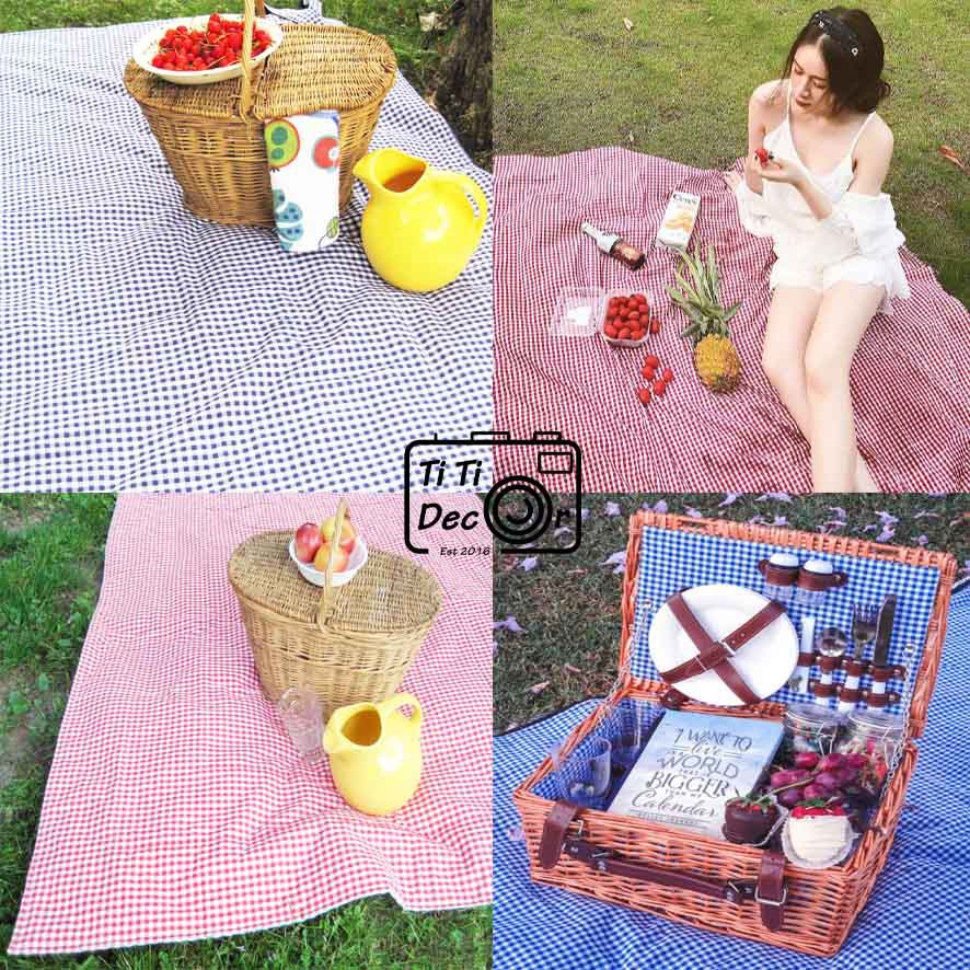 Thảm caro đi picnic, du lịch, phụ kiện chụp ảnh cưới, lookbook, quay video