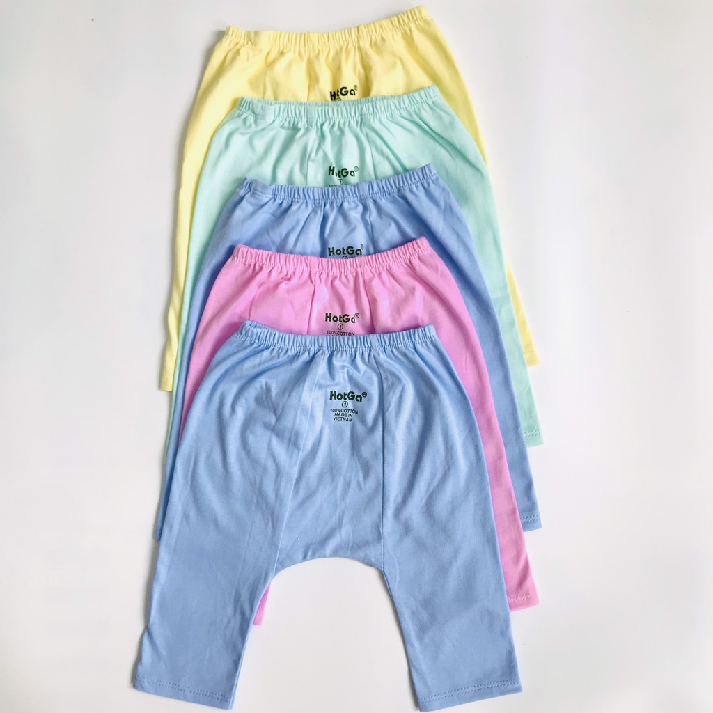 Set 5 quần dài sơ sinh vải màu Hotga cho bé