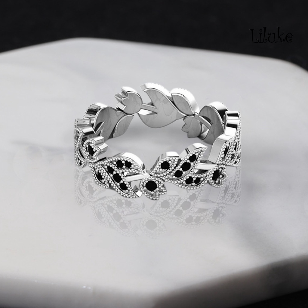 Set 2 Nhẫn Hoa Lá Đính Đá Sang Trọng