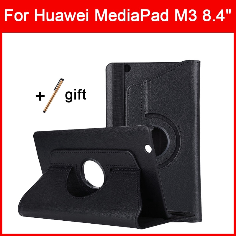 Ốp lưng da PU sang trọng cho Huawei MediaPad M3 8.4 inch BTV-W09 BTV-DL09 360