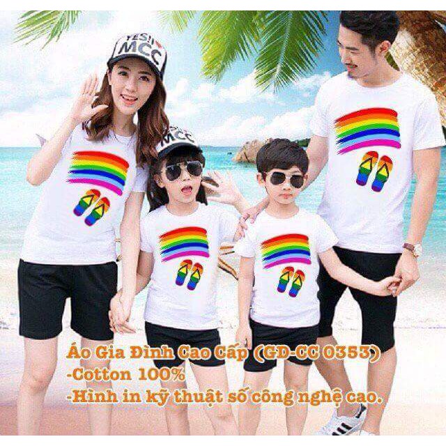 áo thun ĐOI DÉP BẢY SẮC CẦU VỒNG gia đình