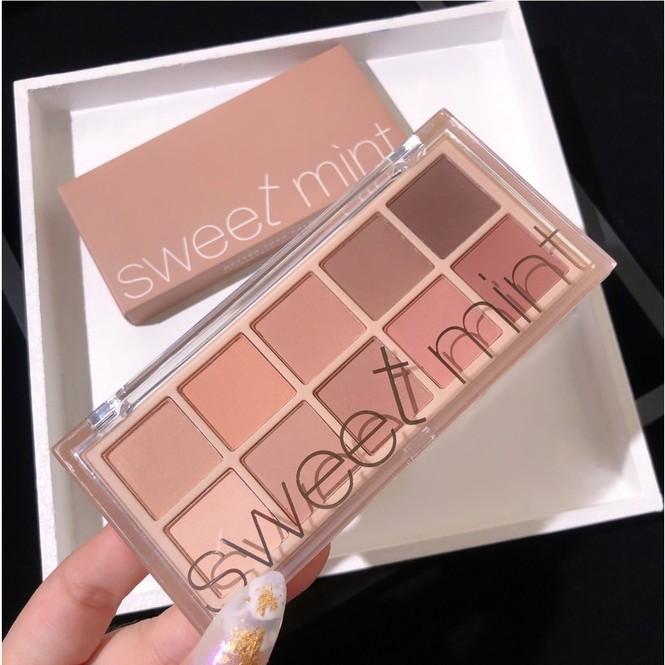 Bảng phấn mắt nhũ lì 10 ô Sweet Mint Chữ T Lệch Sena Beauty | BigBuy360 - bigbuy360.vn