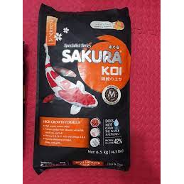 {SALE SỐC} Thức ăn cá koi Sakura Hi-Growth 6.5kg, cám cho cá, kích thích tăng trưởng, an toàn phù hợp cho cá Koi