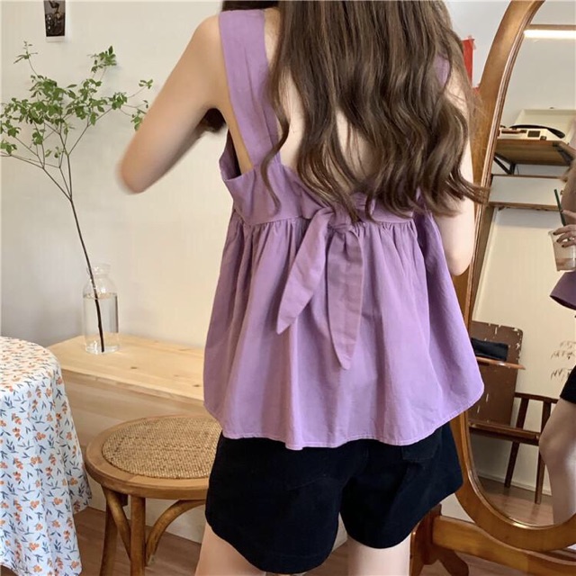 ( CÓ ẢNH THẬT ) ÁO HAI DÂY ĐŨI THẮT NƠ LƯNG 3 MÀU | BigBuy360 - bigbuy360.vn