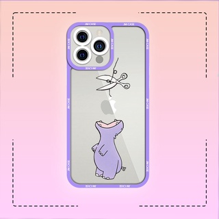 Ốp lưng iphone samsung xiaomi oppo cạnh vuông JM Case Khủng long tím cute
