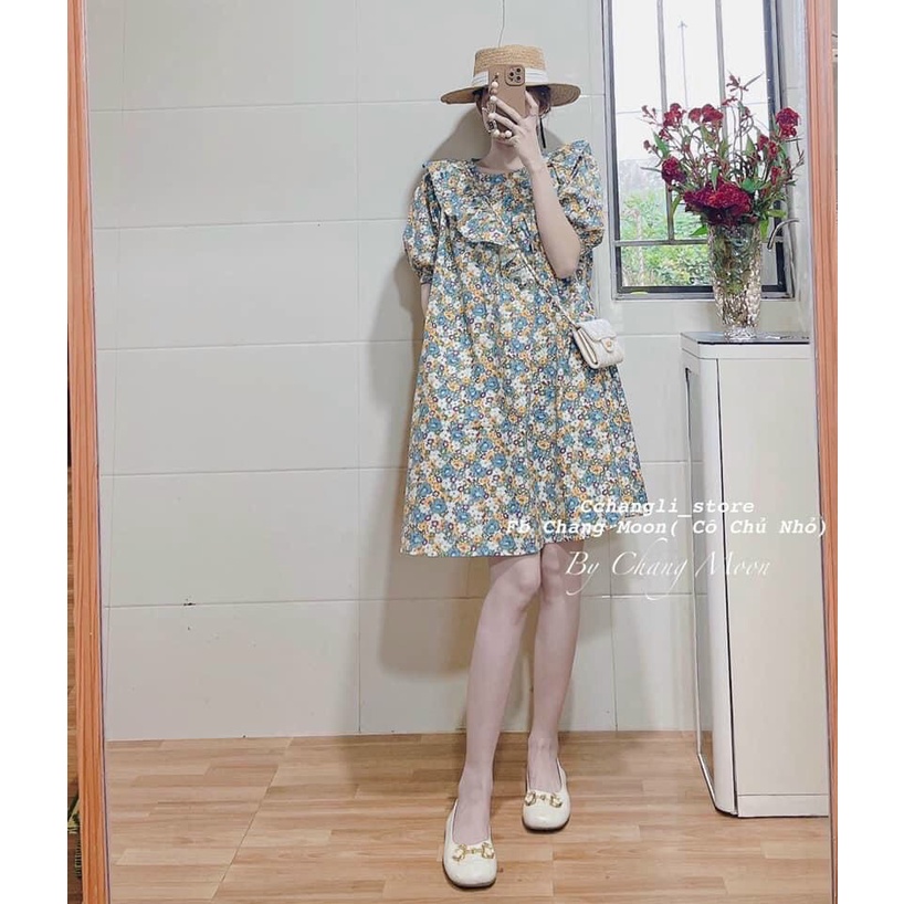 Đầm suông hoa bèo tươi mát