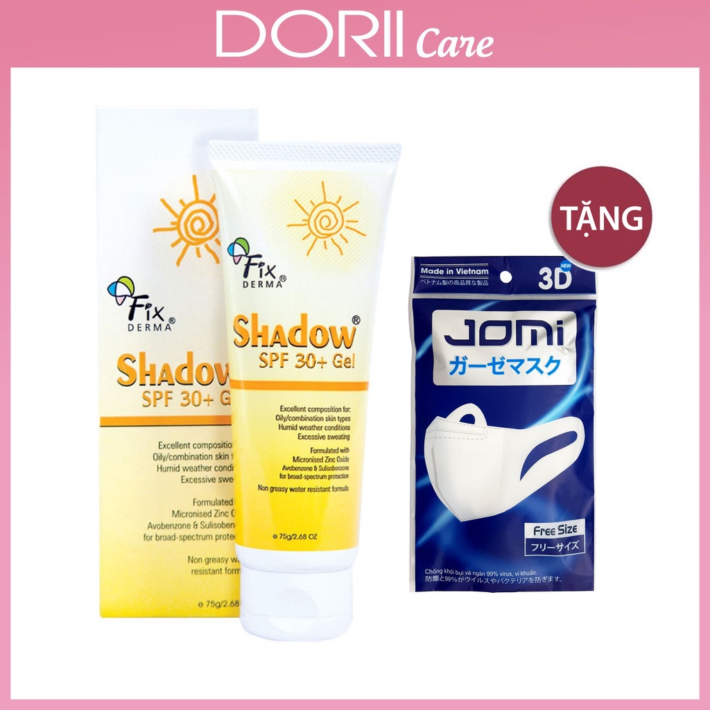 Kem Chống Nắng Da Mặt Fixderma Shadow SPF 30+ (75g) TẶNG Khẩu Trang JOMI