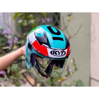 ۞۩♛ MŨ BẢO HIỂM 3/4 2 kính M268 Leopard lên logo KYT , hành 12 tháng