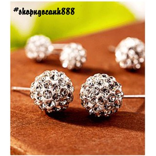 Khuyên Tai Bạc 925 Trái Châu Hình Cầu Đá Cực Sang!