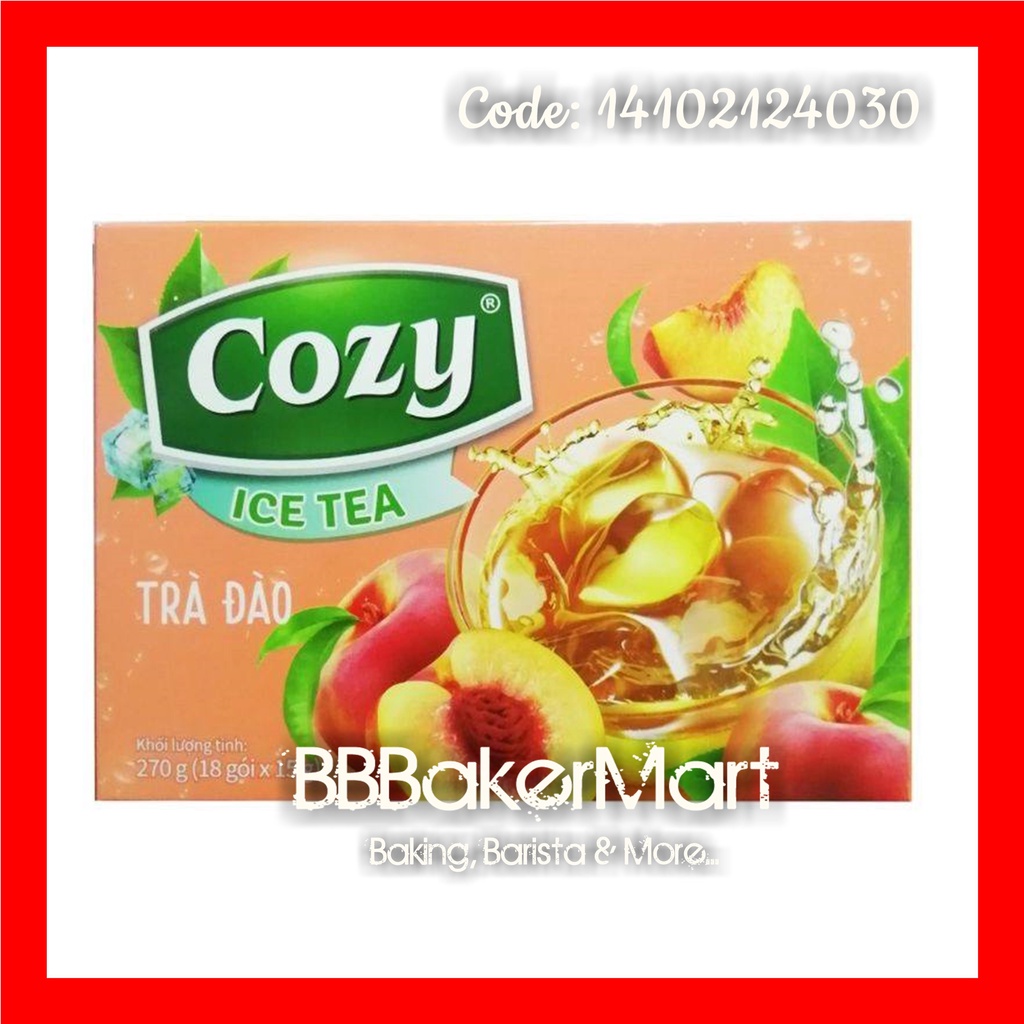 Trà ĐÀO dạng HÒA TAN COZY - HỘP 270gr (18 gói x 15gr)