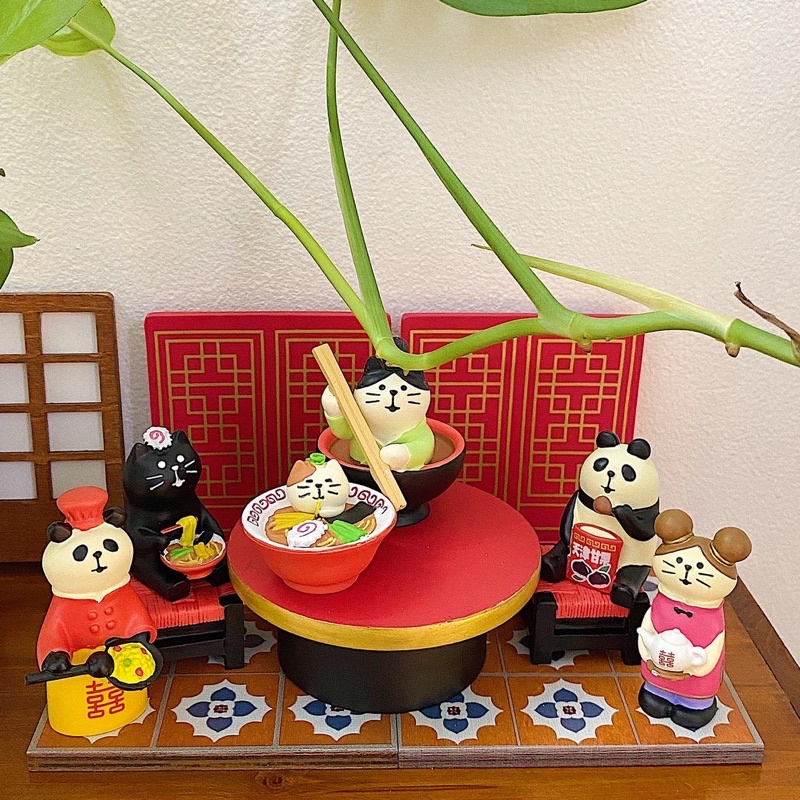 Mô hình mèo chủ đề nhà hàng Trung