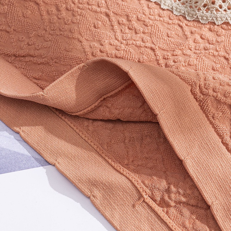 Quần Lót Cotton Lưng Vừa Phối Ren Kháng Khuẩn Xinh Xắn Cho Nữ