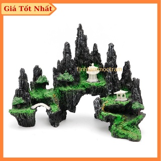 Mô hình hòn non bộ núi đá thủy sinh phụ kiện bể cá - non bộ trang trí hồ cá