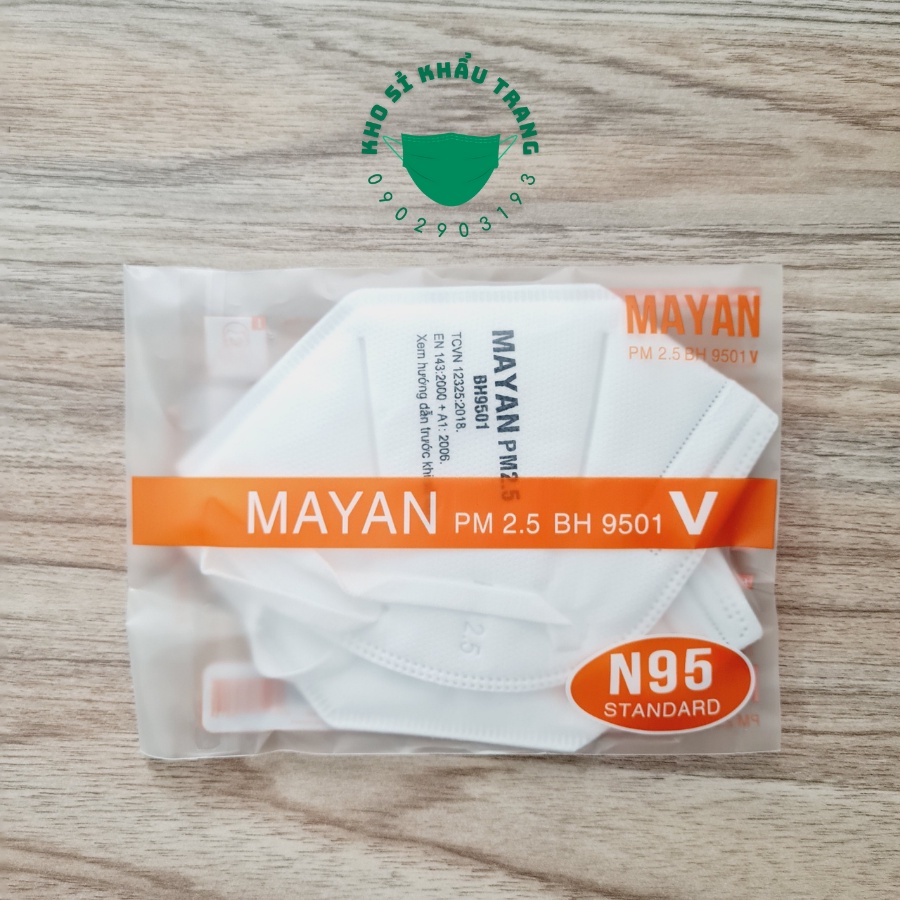 Khẩu trang N95 có van Mayan PM 2.5 BH9501 5 lớp dày túi 2 cái