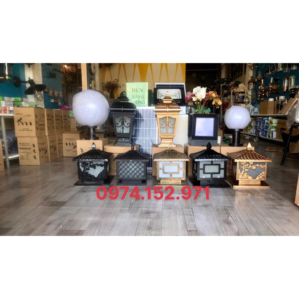 Đèn trụ cổng, đèn sân vườn cỡ 250mm và 300mm  - Tặng kèm bóng led