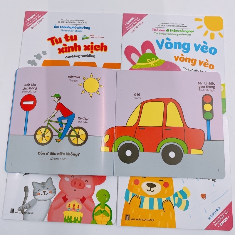 Sách Ehon âm thanh cho bé song ngữ Việt Anh (bộ 5 cuốn)