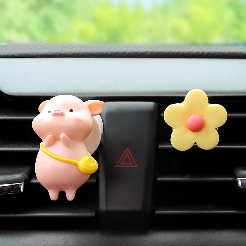 Sáp thơm xe hơi gắn cửa thông gió hình lợn Lulu dễ thương