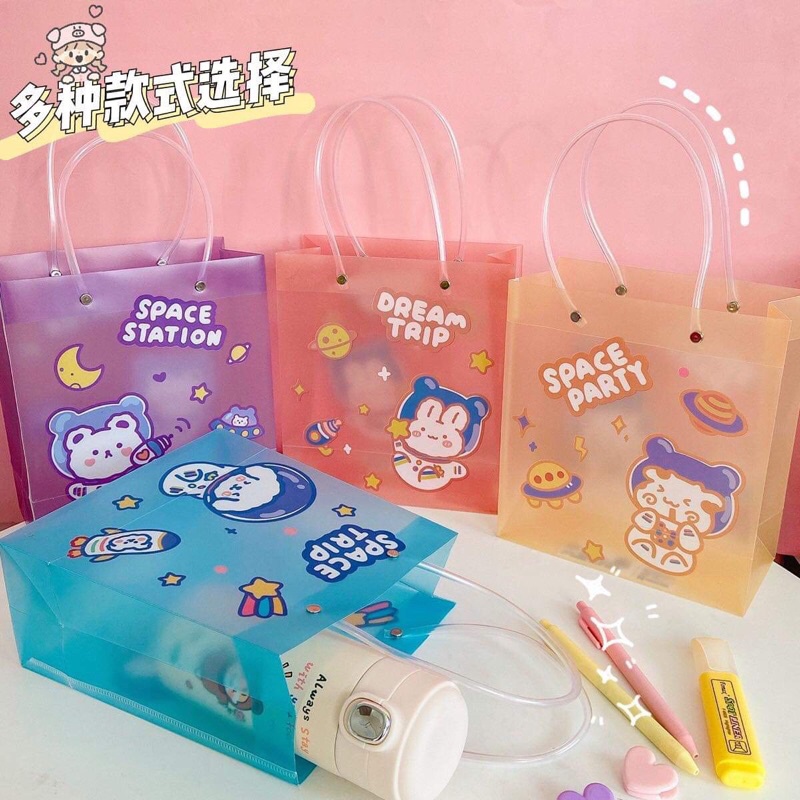 Túi đựng quà, đựng đồ trong suốt in hình dễ thương!