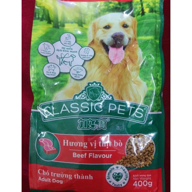 [400g] Thức ăn hạt Classic Pets cho chó trưởng thành vị bò - Lida Pet Shop