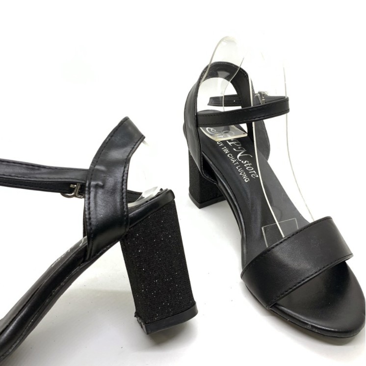 Giày cao gót 7cm quai xi gót kim tuyến (có ảnh thật)