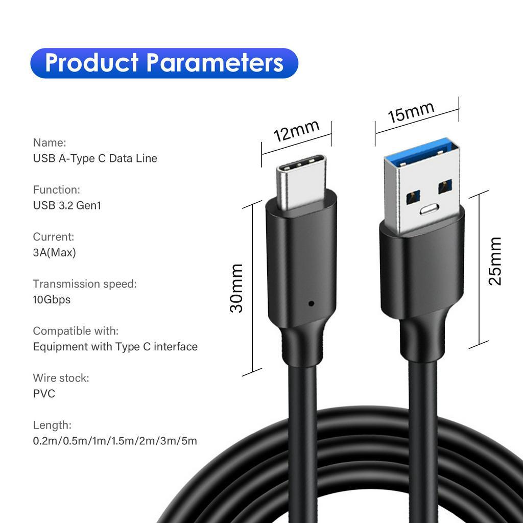 Dây Cáp Sạc Ổ Cứng USB 3.2 Gen2 10Gbps 60W 3A 2M 3M 5M Tương Thích USB 3.1 3.0 2.0 Gen 2 1 Thunderbolt 3