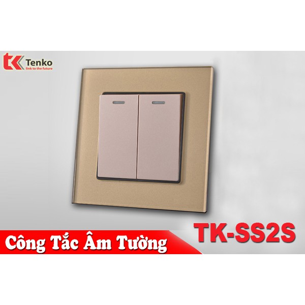 Công Tắc Điện Mặt Kim Ổ Đôi 2 Nút TK-SS2S