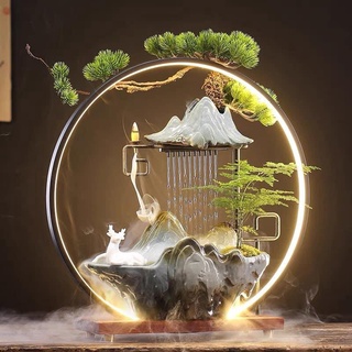 Thác Nước Phong Thuỷ Đèn LeD cao cấp_ Thác Khói Trầm Hương (Nhiều Khuyến Mãi Lớn & Quà Tặng)