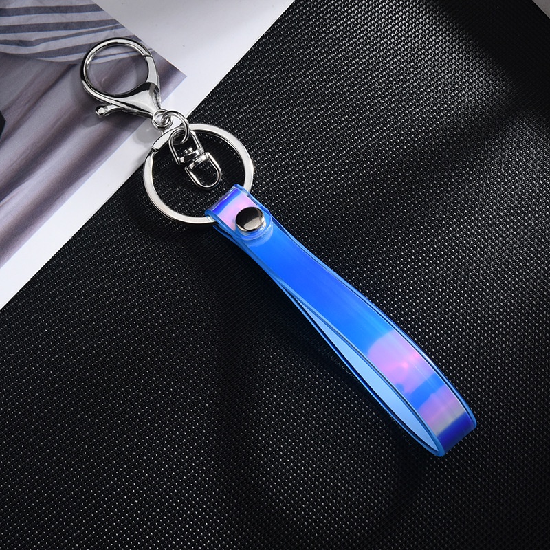 Móc Khóa Dây Da PVC Mềm Màu Laser Độc Đáo