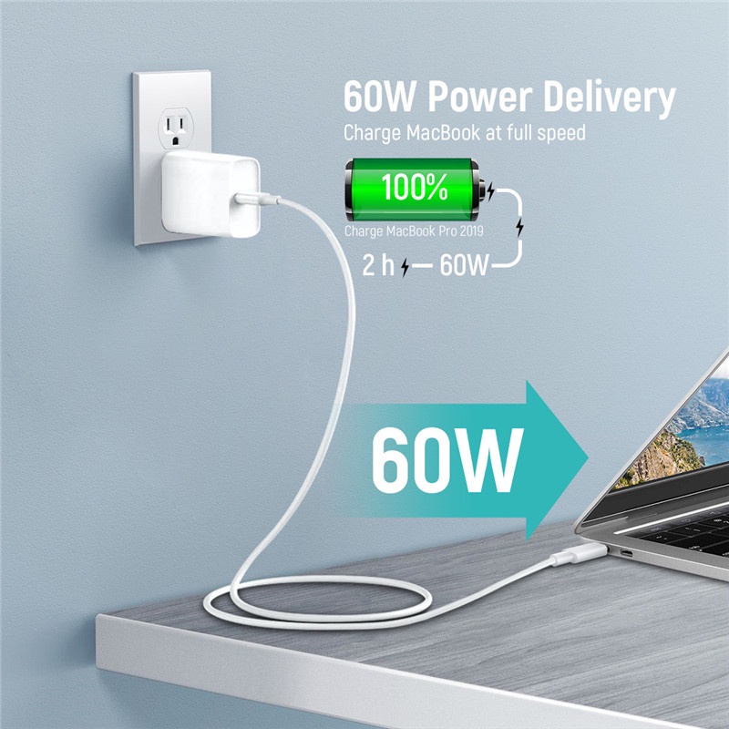 Cáp sạc nhanh Kaxoe PD 60W cổng USB Type C