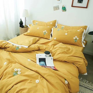 Bộ ga gối và vỏ chăn Silk đũi thêu