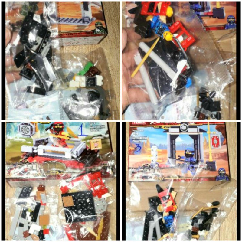 Lắp ráp 1 hộp LegoNinja 6208 có nhiều chi tiết bằng nhựa ABS