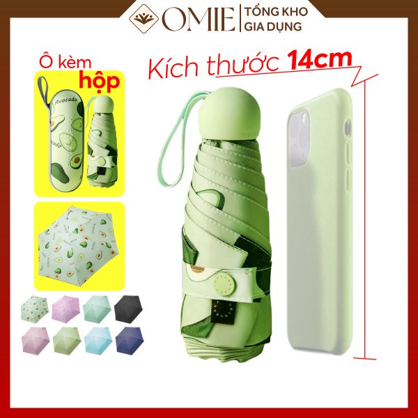Ô Gấp Gọn MINI Phủ Lớp Chống Tia Uv OMIE Ô Che Mưa Cầm Tay, Dù Chống Nắng Cao Cấp BẢO VỆ DA- Tặng Túi Đựng Ô