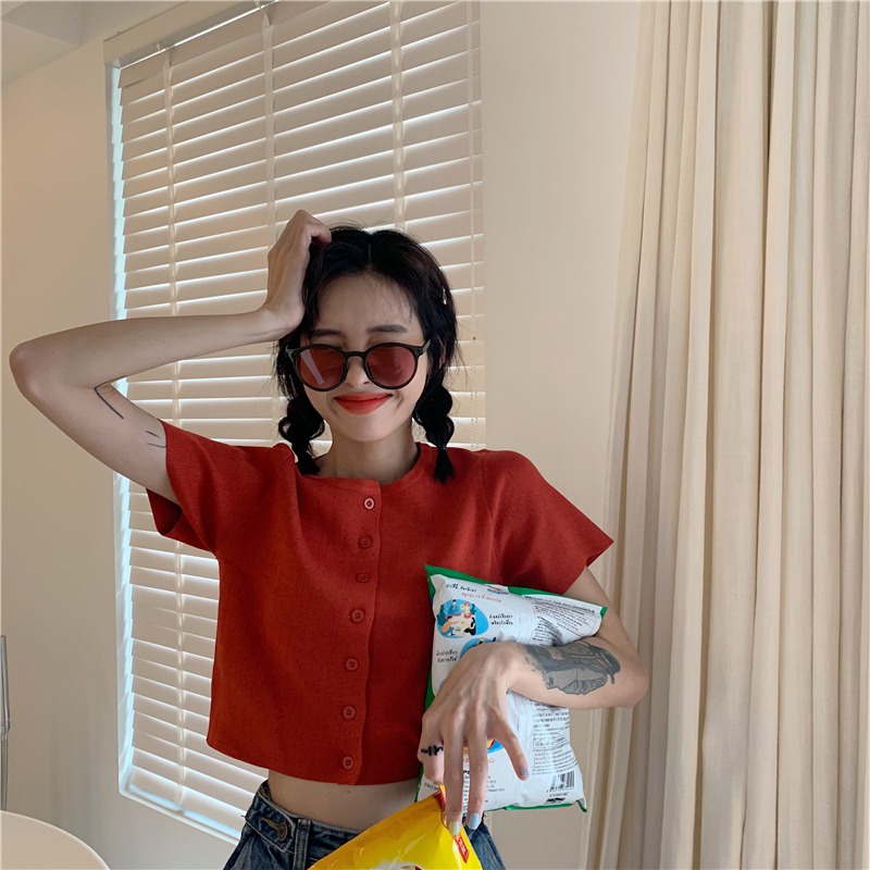 Áo Cardigan Dệt Kim Tay Ngắn / Ngắn Phong Cách Thời Trang Mới 2022 Cho Nữ