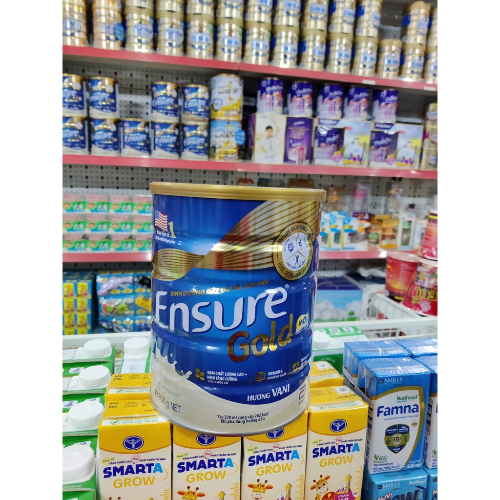 Sữa bột Ensure Gold 850g - Abbott (Mới với HMB) hương VANI