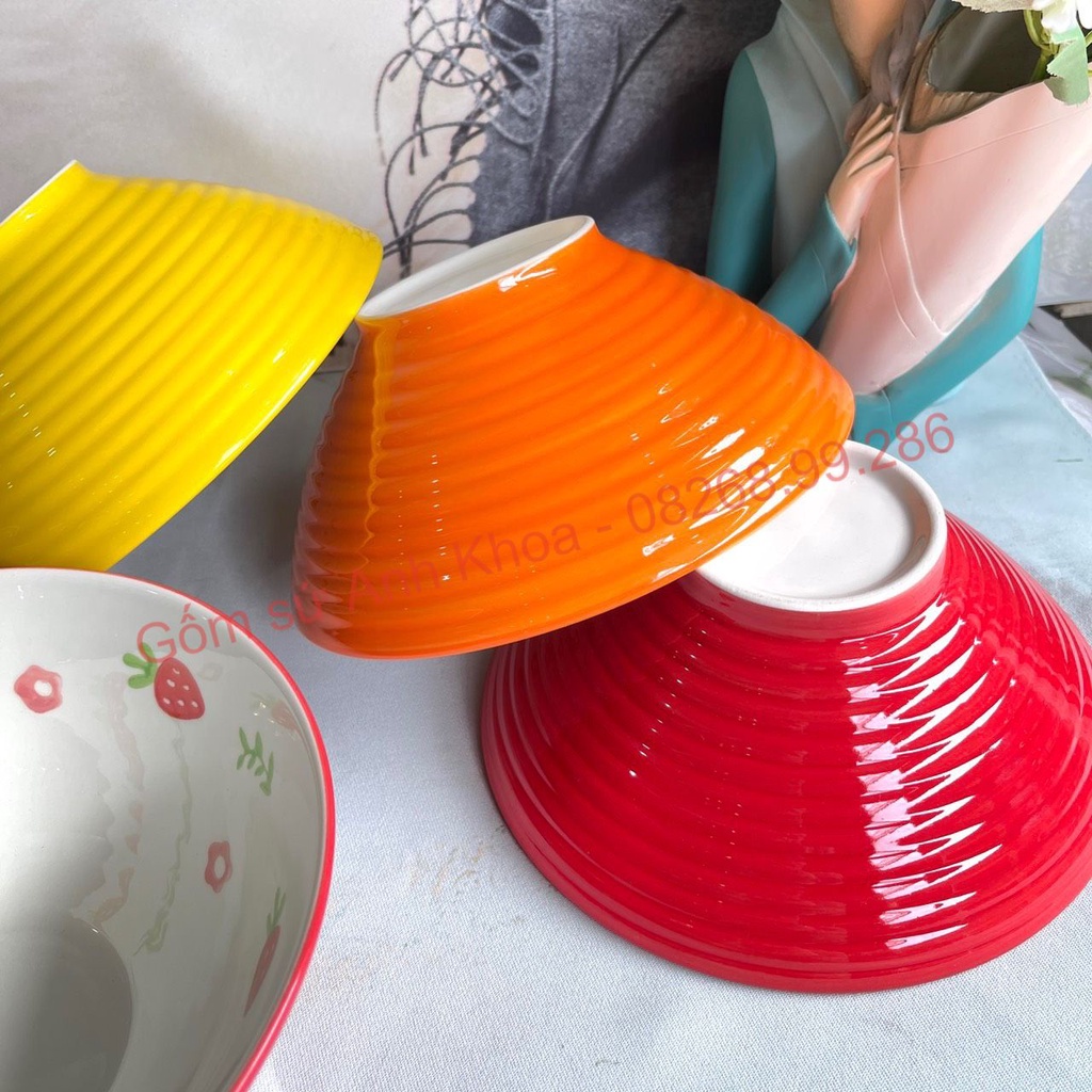 Chén Dĩa Sứ Bát Ăn Cơm Đĩa Sứ Decor bát tô bún phở đường kính 20cm siêu đẹp