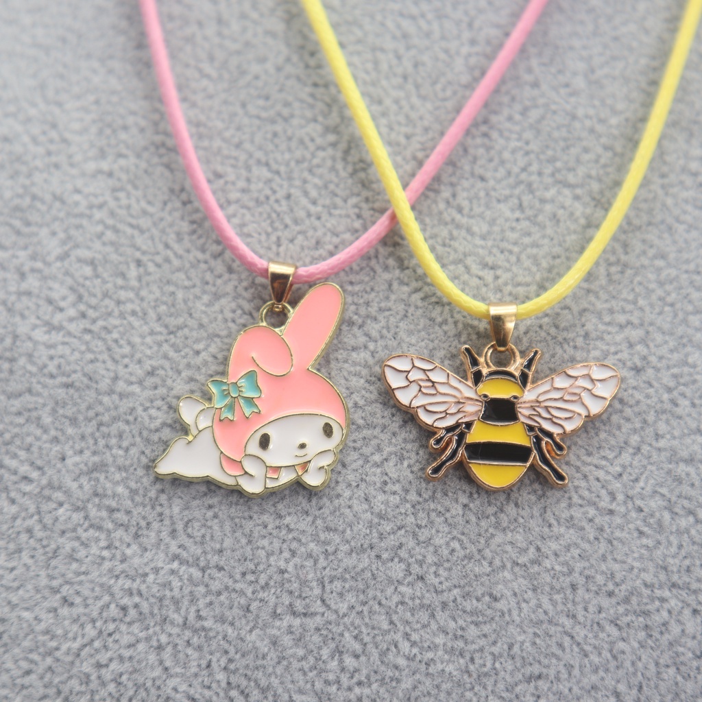 Set 2 Vòng cổ Mặt Hình Động Vật Nhiều Màu Sắc Thời Trang