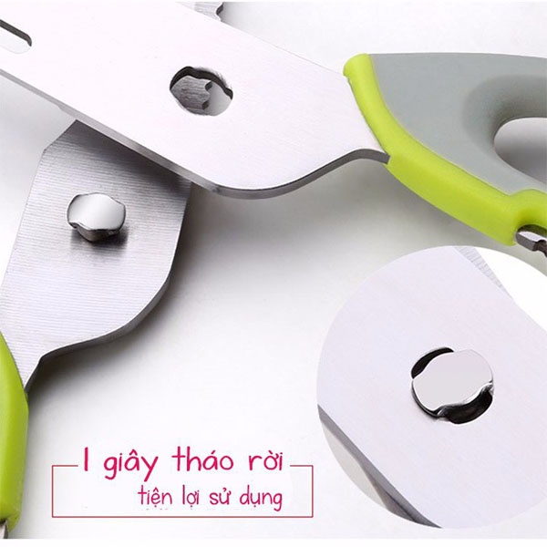 kéo nhà bếp đa năng cắt gà cắt thịt cá màu xanh ( tuyển sỉ )