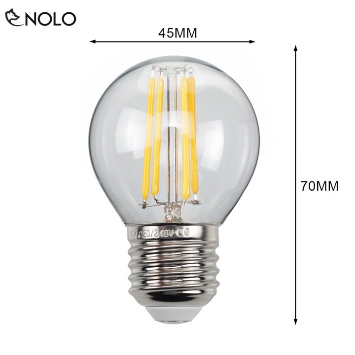 Combo 2 Bóng Đèn Led Tròn Edison Ucan G45 Vỏ Vàng Nắng Công Suất 4W Ánh Vàng 2700K Đui E27