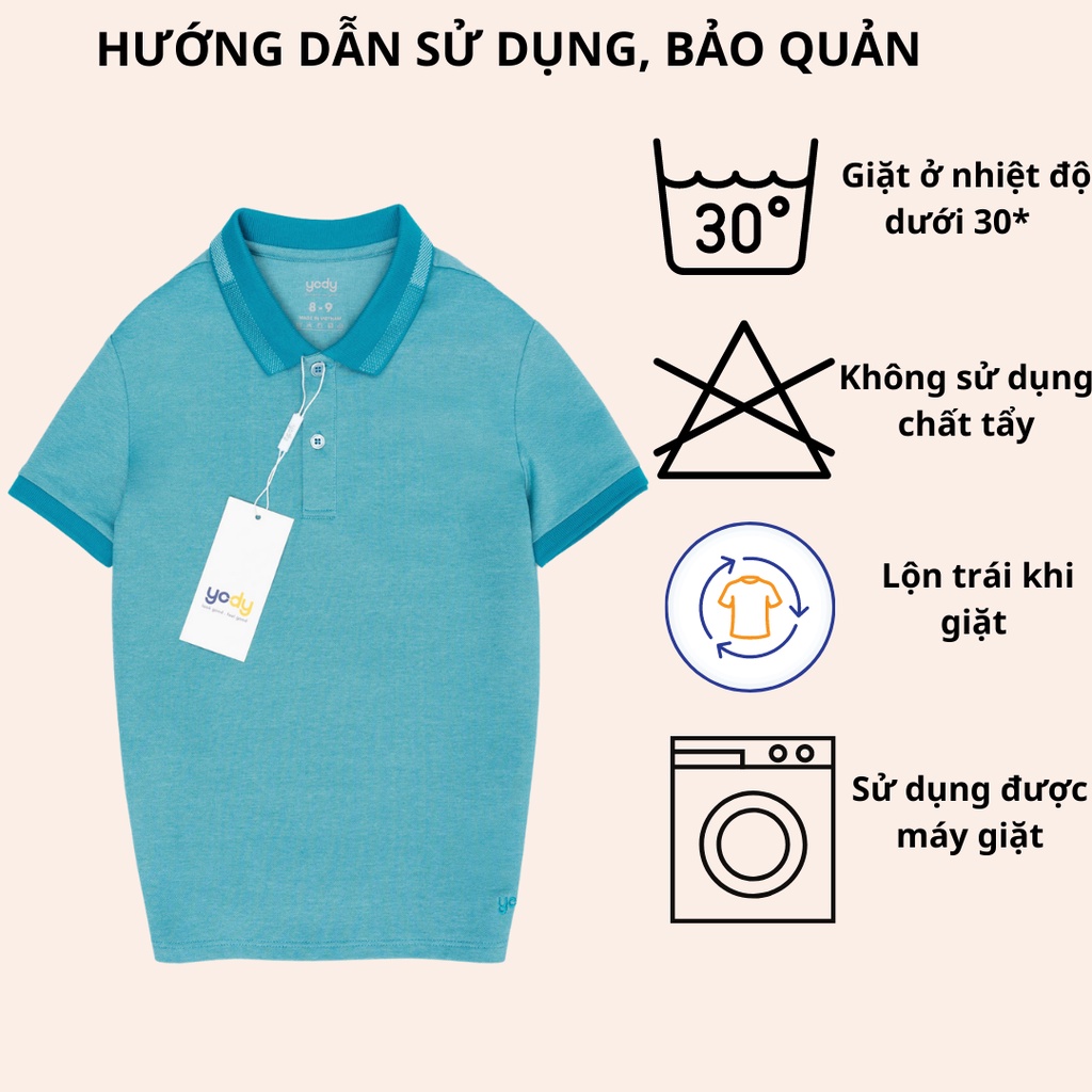 Áo polo YODY cho bé chất liệu cotton, cá sấu mềm mịn thoáng mát APK5177