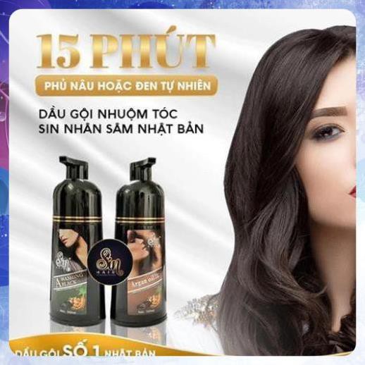 Dầu Gội Phủ Bạc Sin Hair, Sinhair Phủ Bạc Đen Tóc, Nâu Tóc Từ Lần Gội Đầu Tiên, 100% Thảo Dược Thiên Nhiên